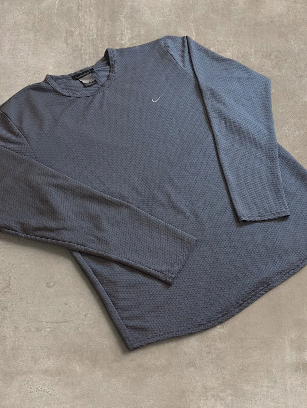 Vintage Nike Sphere Mens L Slate Blue Grey Mesh Thermal Long Sleeve Shirt Y2K